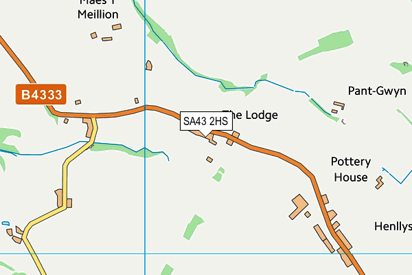 SA43 2HS map - OS VectorMap District (Ordnance Survey)