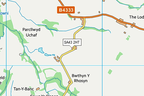 SA43 2HT map - OS VectorMap District (Ordnance Survey)