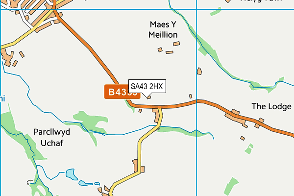 SA43 2HX map - OS VectorMap District (Ordnance Survey)