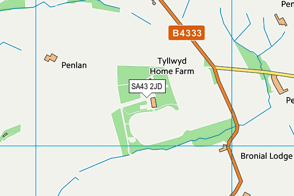 SA43 2JD map - OS VectorMap District (Ordnance Survey)