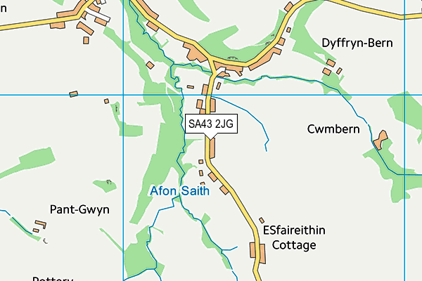 SA43 2JG map - OS VectorMap District (Ordnance Survey)