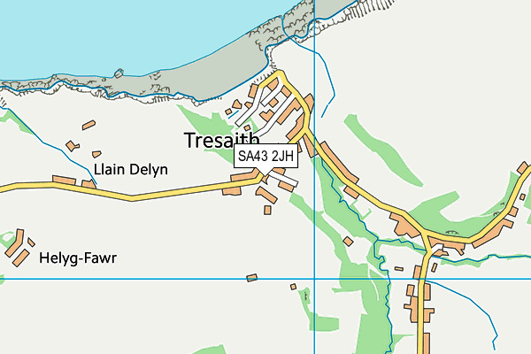 SA43 2JH map - OS VectorMap District (Ordnance Survey)