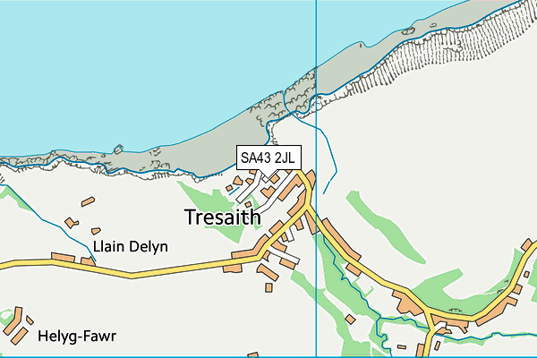 SA43 2JL map - OS VectorMap District (Ordnance Survey)