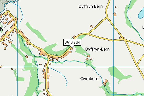 SA43 2JN map - OS VectorMap District (Ordnance Survey)