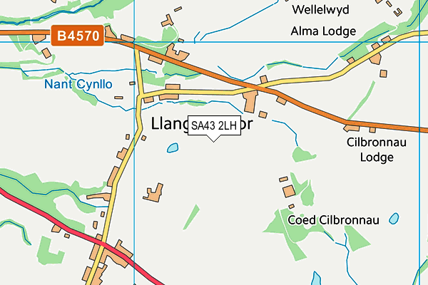 SA43 2LH map - OS VectorMap District (Ordnance Survey)