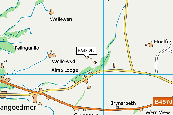 SA43 2LJ map - OS VectorMap District (Ordnance Survey)