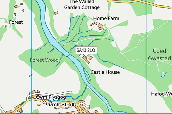 SA43 2LQ map - OS VectorMap District (Ordnance Survey)