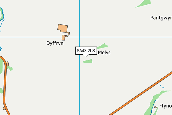 SA43 2LS map - OS VectorMap District (Ordnance Survey)