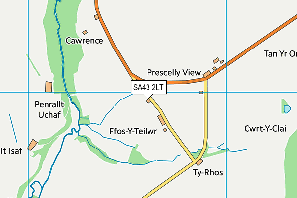 SA43 2LT map - OS VectorMap District (Ordnance Survey)