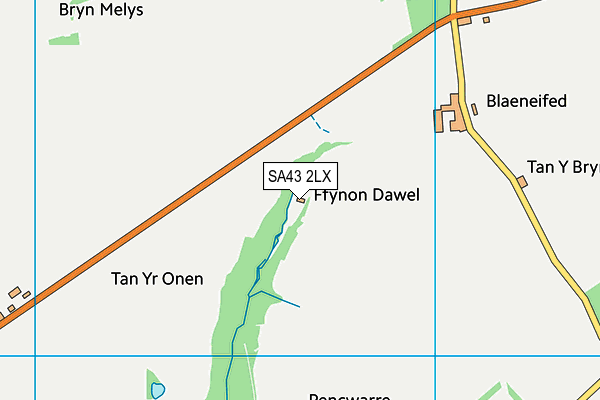 SA43 2LX map - OS VectorMap District (Ordnance Survey)