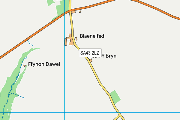 SA43 2LZ map - OS VectorMap District (Ordnance Survey)