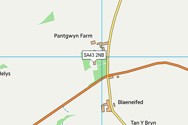 SA43 2NB map - OS VectorMap District (Ordnance Survey)