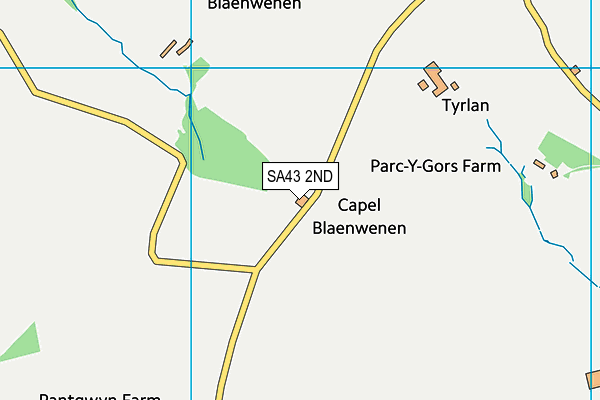 SA43 2ND map - OS VectorMap District (Ordnance Survey)