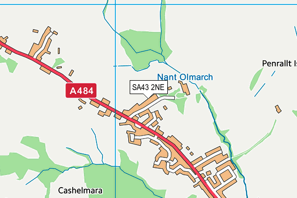 SA43 2NE map - OS VectorMap District (Ordnance Survey)