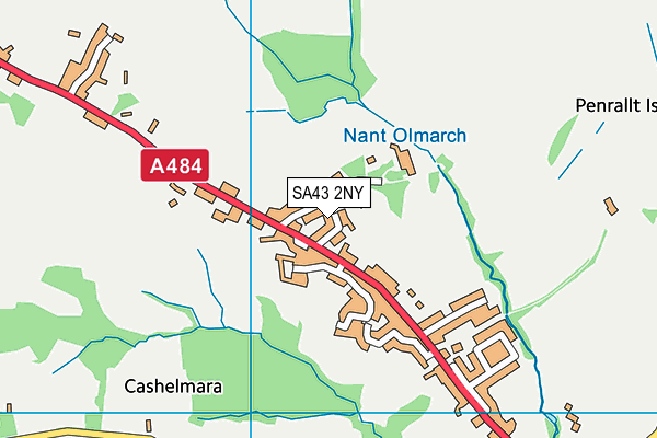 SA43 2NY map - OS VectorMap District (Ordnance Survey)