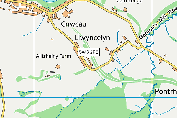 SA43 2PE map - OS VectorMap District (Ordnance Survey)