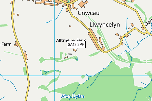 SA43 2PF map - OS VectorMap District (Ordnance Survey)