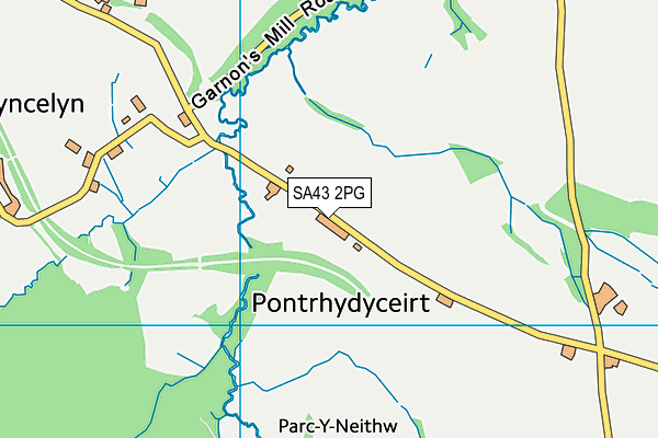 SA43 2PG map - OS VectorMap District (Ordnance Survey)