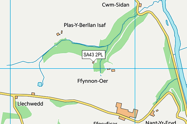 SA43 2PL map - OS VectorMap District (Ordnance Survey)