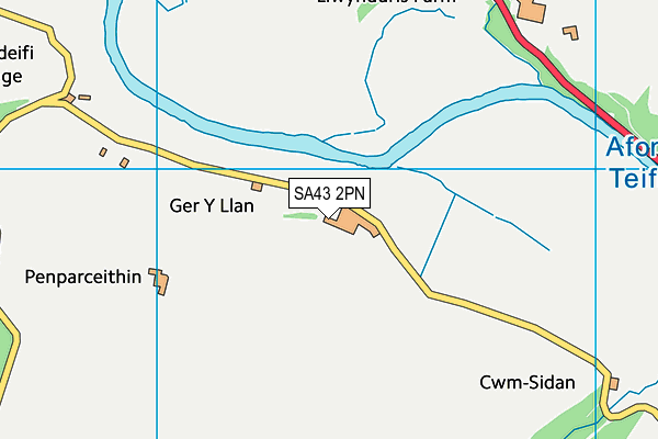 SA43 2PN map - OS VectorMap District (Ordnance Survey)