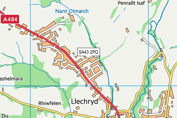 SA43 2PQ map - OS VectorMap District (Ordnance Survey)