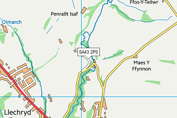 SA43 2PS map - OS VectorMap District (Ordnance Survey)