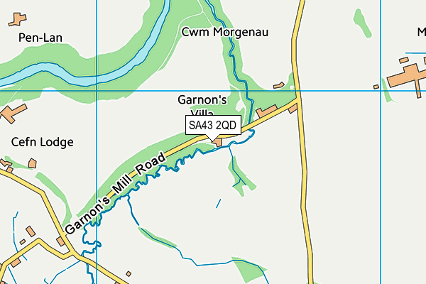 SA43 2QD map - OS VectorMap District (Ordnance Survey)