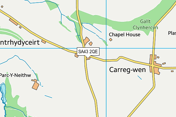 SA43 2QE map - OS VectorMap District (Ordnance Survey)