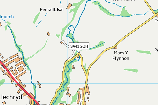 SA43 2QH map - OS VectorMap District (Ordnance Survey)