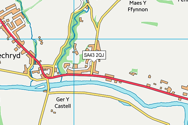SA43 2QJ map - OS VectorMap District (Ordnance Survey)