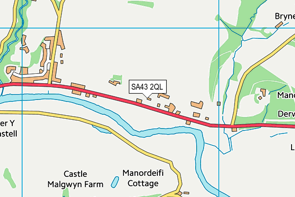 SA43 2QL map - OS VectorMap District (Ordnance Survey)