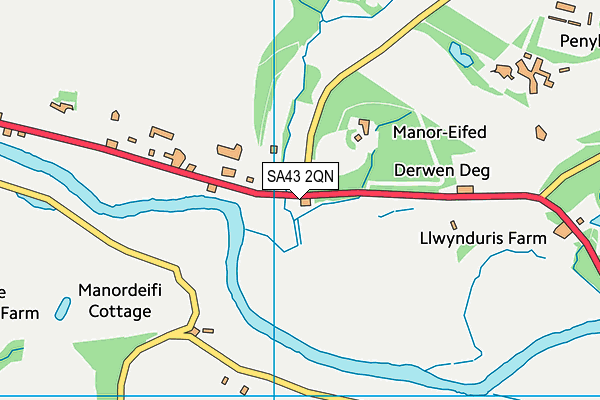 SA43 2QN map - OS VectorMap District (Ordnance Survey)