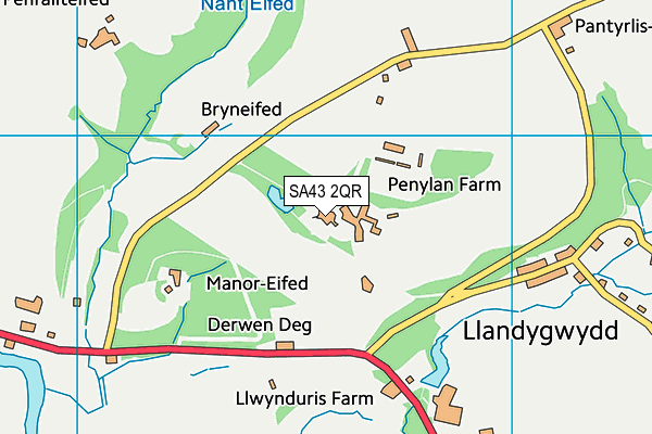 SA43 2QR map - OS VectorMap District (Ordnance Survey)