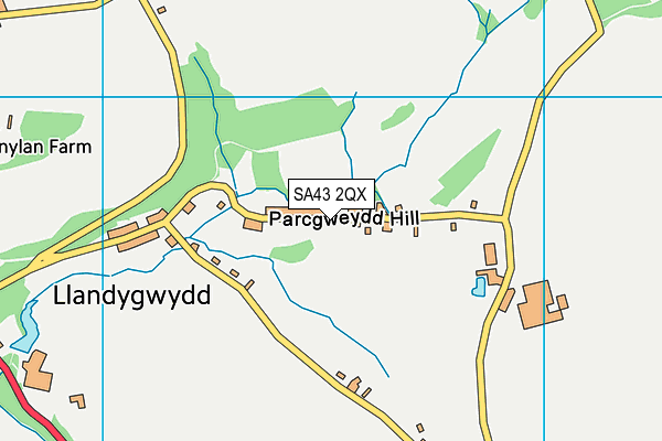 SA43 2QX map - OS VectorMap District (Ordnance Survey)