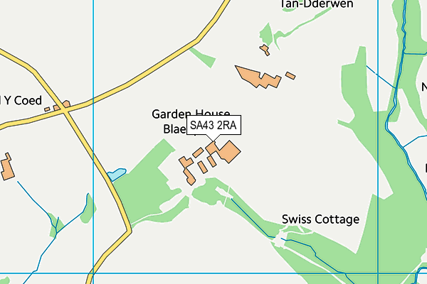 SA43 2RA map - OS VectorMap District (Ordnance Survey)