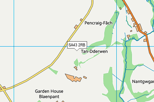 SA43 2RB map - OS VectorMap District (Ordnance Survey)