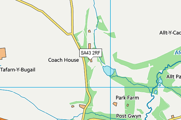 SA43 2RF map - OS VectorMap District (Ordnance Survey)