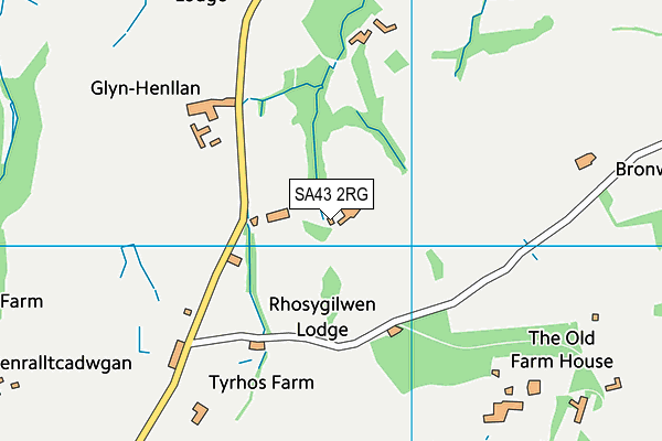 SA43 2RG map - OS VectorMap District (Ordnance Survey)