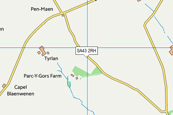 SA43 2RH map - OS VectorMap District (Ordnance Survey)