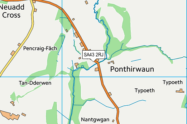 SA43 2RJ map - OS VectorMap District (Ordnance Survey)