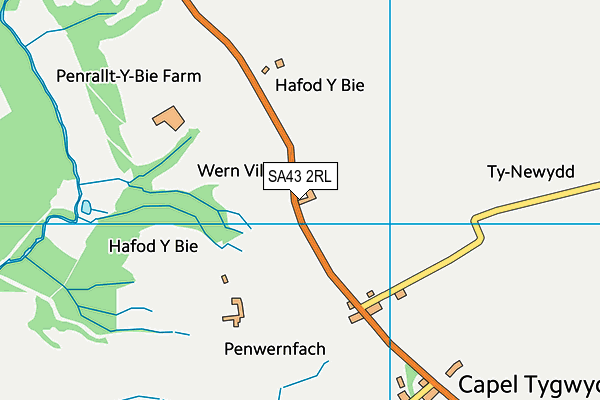 SA43 2RL map - OS VectorMap District (Ordnance Survey)