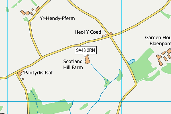 SA43 2RN map - OS VectorMap District (Ordnance Survey)