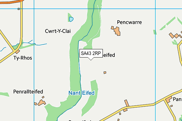 SA43 2RP map - OS VectorMap District (Ordnance Survey)