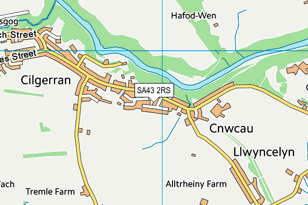 SA43 2RS map - OS VectorMap District (Ordnance Survey)