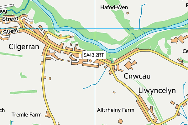 SA43 2RT map - OS VectorMap District (Ordnance Survey)