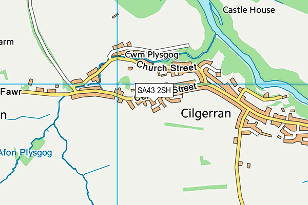 SA43 2SH map - OS VectorMap District (Ordnance Survey)