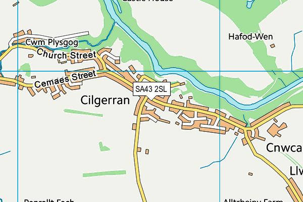 SA43 2SL map - OS VectorMap District (Ordnance Survey)