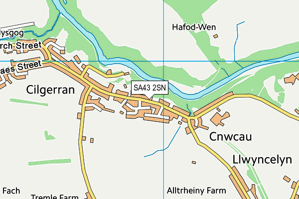 SA43 2SN map - OS VectorMap District (Ordnance Survey)