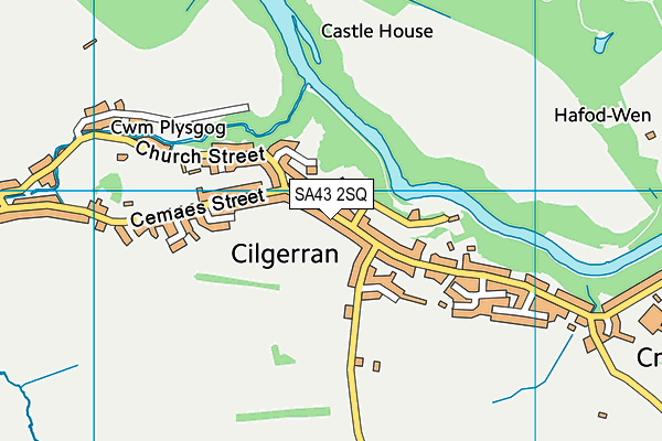 SA43 2SQ map - OS VectorMap District (Ordnance Survey)