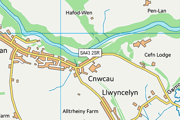 SA43 2SR map - OS VectorMap District (Ordnance Survey)